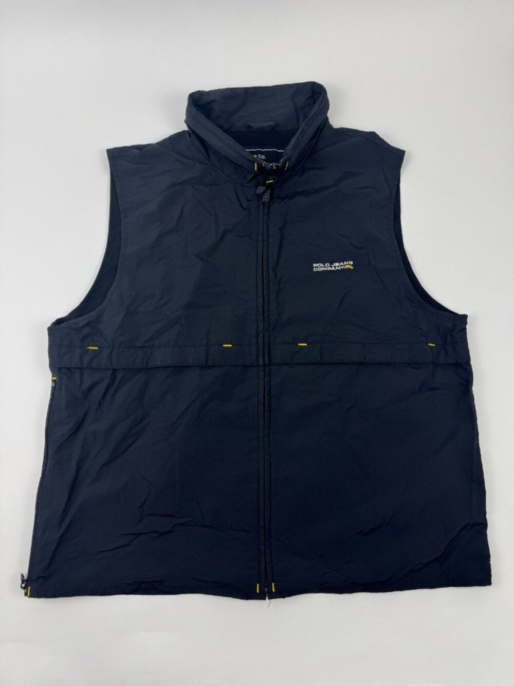 RL Polo Jeans Company ZipUp Vest Sz M Nylon Rare Y2K Vintage Ralph Lauren Hiking